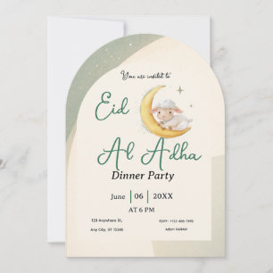 Eid Al Adha Dusty Green Sheep Dinner Party Invitation
