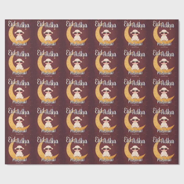 Eid  Al Adha Funny Cute Sheep Dinner  Wrapping Paper (Flat)