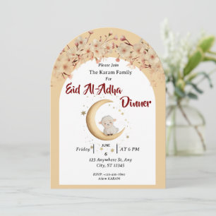 Eid Al Adha Mubarak Floral Modern Invitation