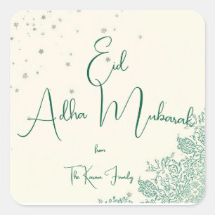 Eid Al Adha Personalised Eid Mubarak  Square Sticker