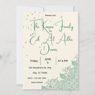 Eid  Al Adha Sage Green Dinner  Invitation