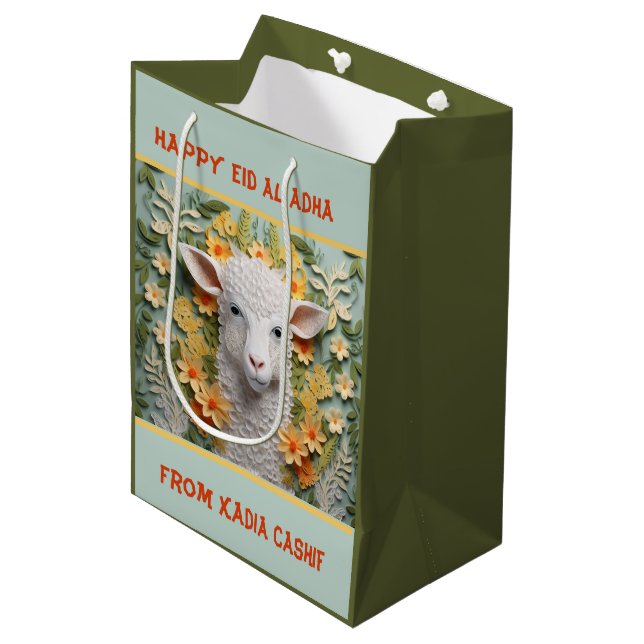 Eid al Adha Sheep Medium Gift Bag (Front Angled)