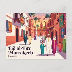 Eid al-Fitr Celebration in Marrakech Morocco Postcard
