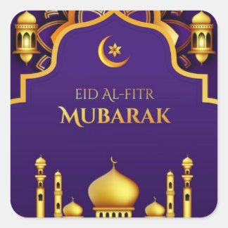 Eid Al-Fitr Greeting Square Sticker