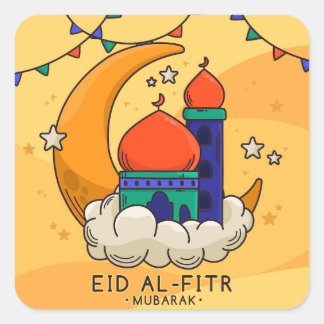 Eid Al-Fitr Greeting Square Sticker