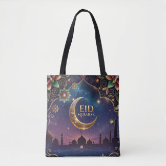 Eid al fitr Islamic celebration Gold And navy Tote Bag