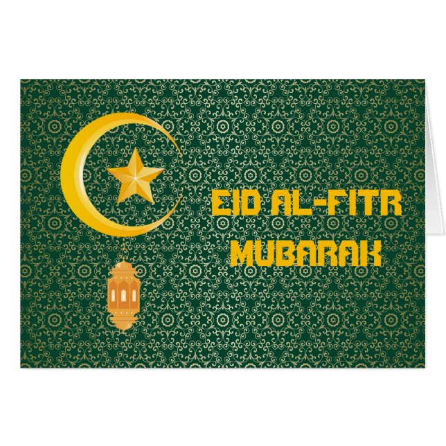 Eid al Fitr Mubarak Ramadan Kareem Moon Star (Front Horizontal)
