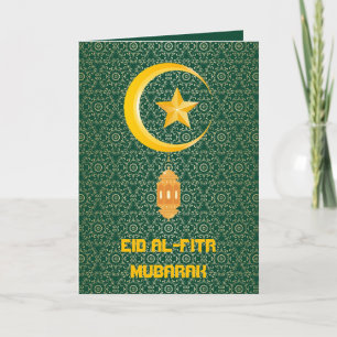 Eid al Fitr Mubarak Ramadan Kareem Moon Star Card