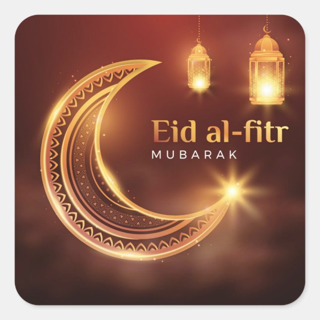 Eid Al-Fitr Mubarak Square Sticker (Front)