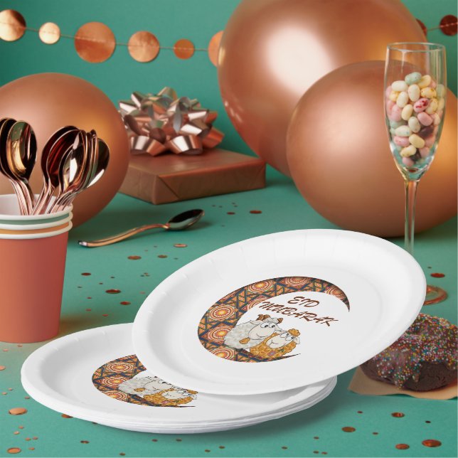 eid aladha mubarak 2023 paper plate (Multi)