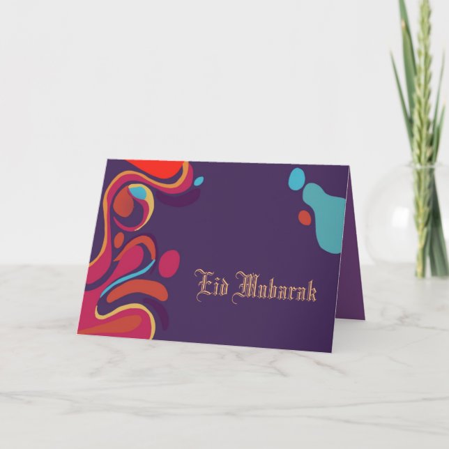Eid card with colourful splash (Front)