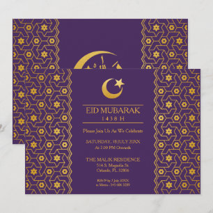 Eid Celebration Party Invitation Islamic Pattern