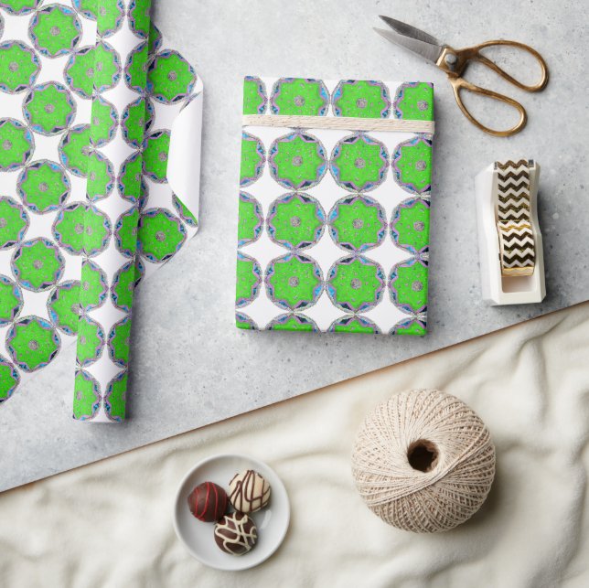 Eid floral 8-pointed star wrapping paper (Crafts)