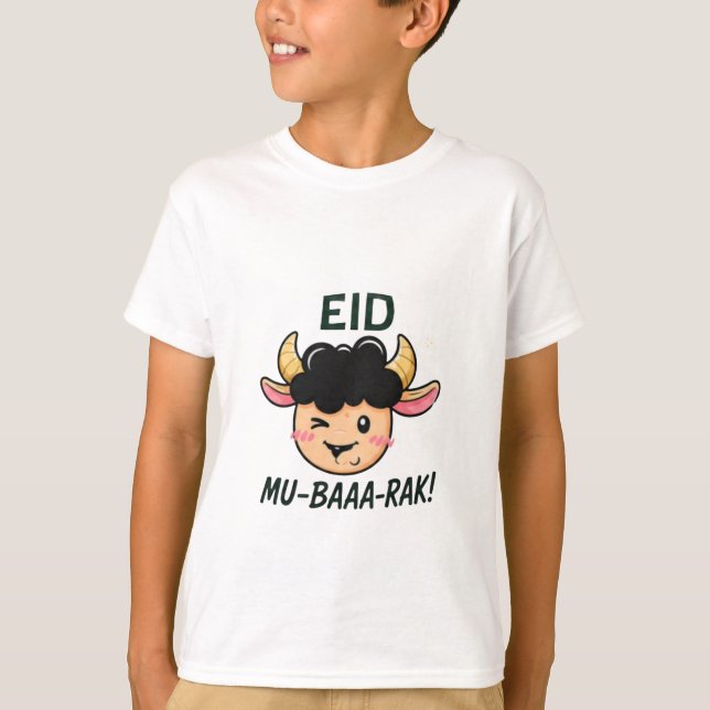 Eid Goat Cartoon Print T-Shirt (Front)