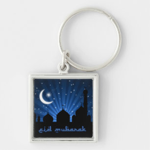 Eid Mosque Blue Night Key Ring