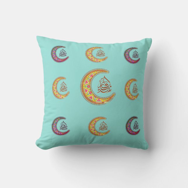 eid mubarak عيد مباركThrow Pillow (Front)