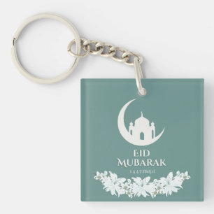 Eid Mubarak 1447 Hijri Crescent & Mosque Design Key Ring