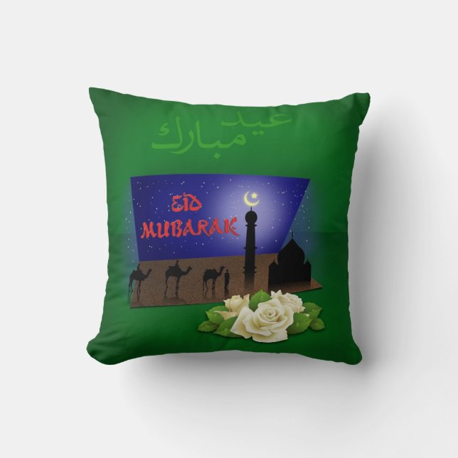 Eid Mubarak 3D Greeting - Pillow (Front)