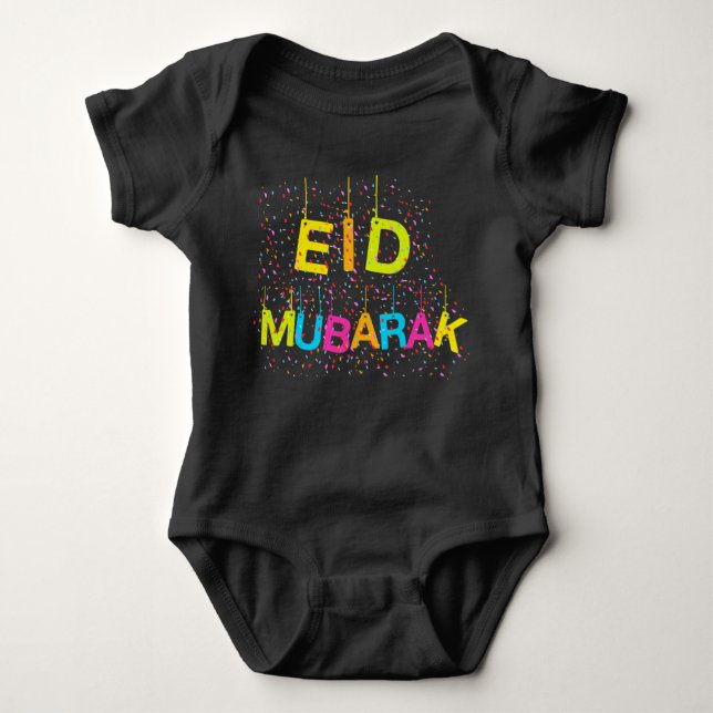 Eid Mubarak baby wear, clothes Baby Bodysuit (Front)