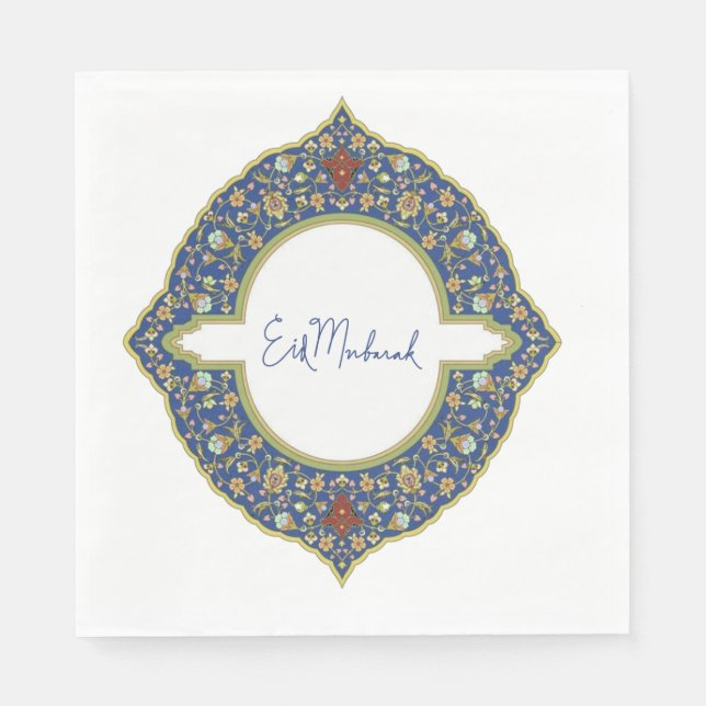Eid Mubarak Blue Napkin (Front)