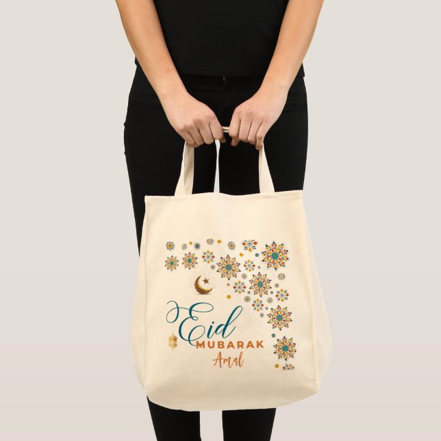 Eid Mubarak Calligraphy Muslim Celebration  Tote Bag (Front (Product))