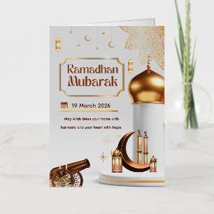 Eid Mubarak Card with Masjid