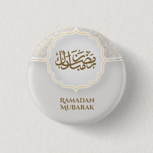 Eid Mubarak Card with Masjid 3 Cm Round Badge