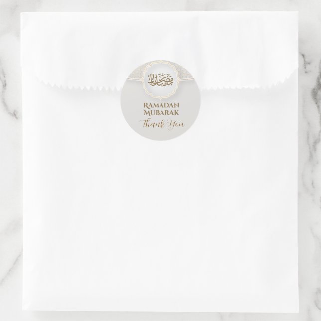 Eid Mubarak Card with Masjid Classic Round Sticker (Bag)