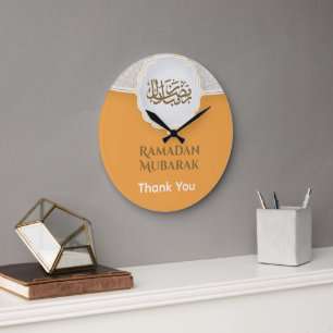 Eid Mubarak Card with Masjid Large Clock