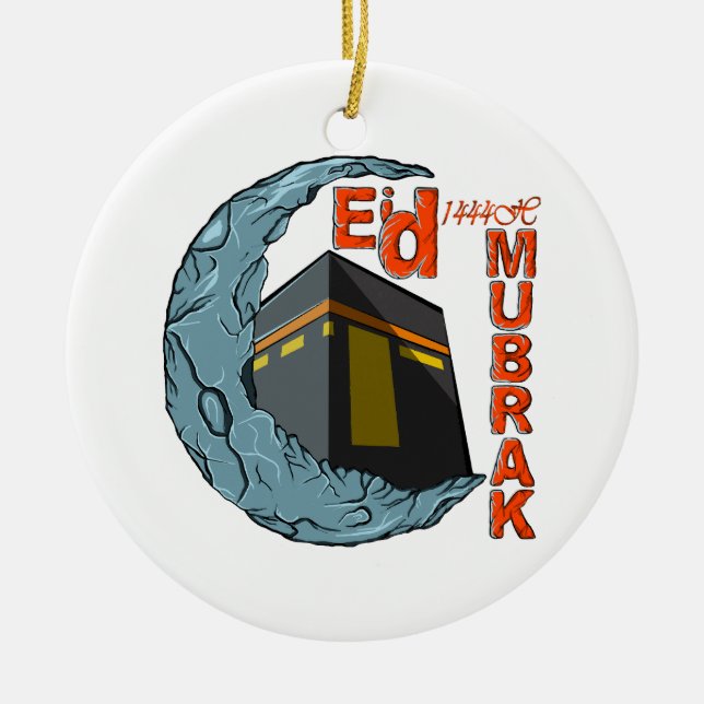 Eid mubarak ceramic ornament (Front)