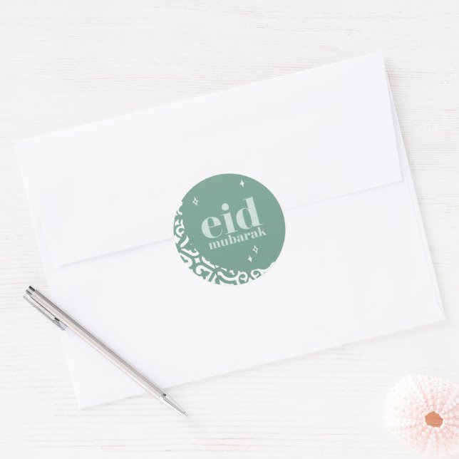 Eid Mubarak  Classic Round Sticker (Envelope)