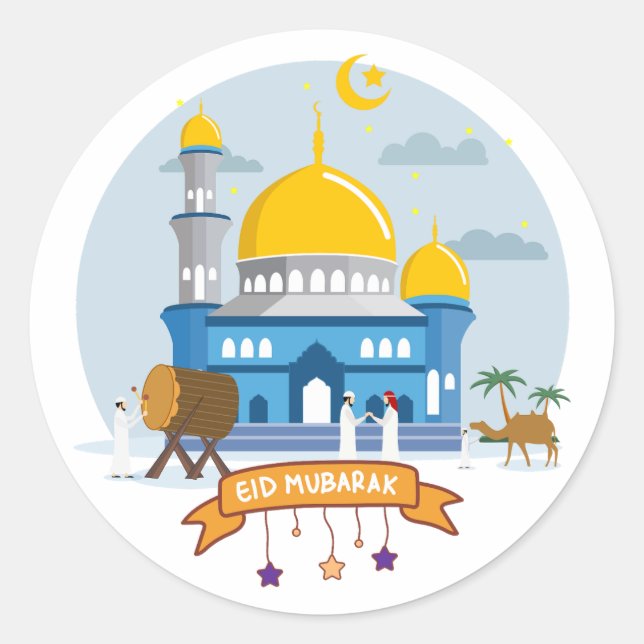 EID Mubarak Classic Round Sticker (Front)