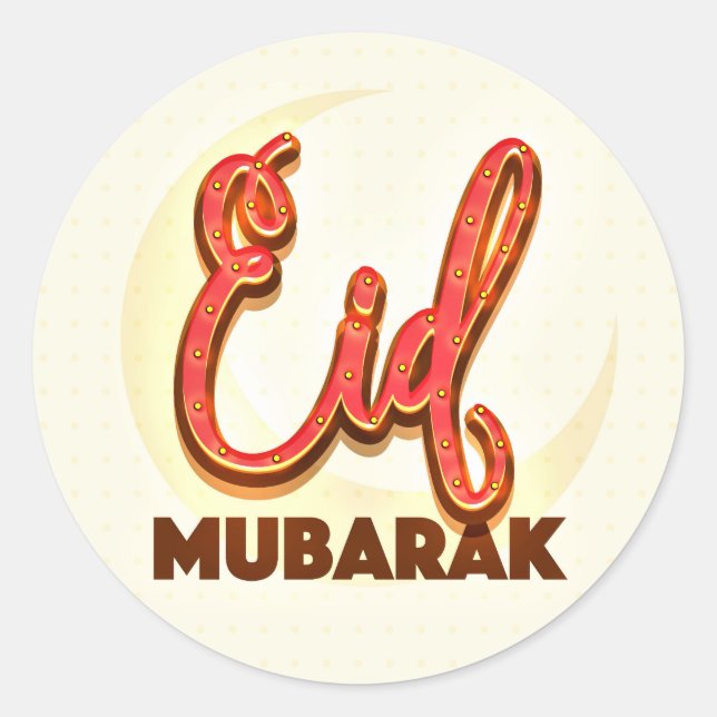 Eid Mubarak   Classic Round Sticker (Front)