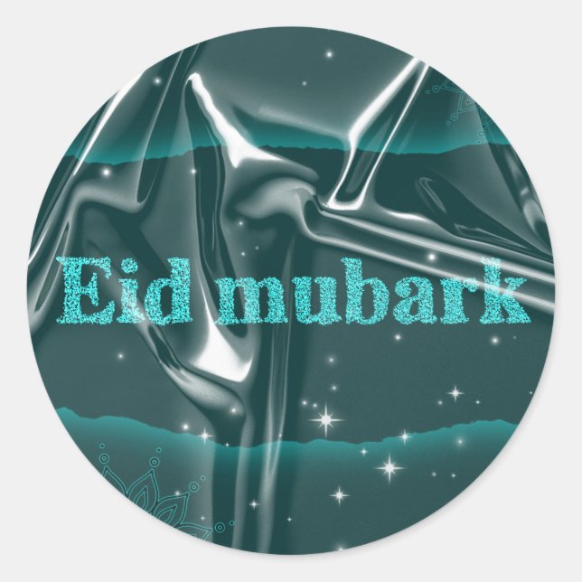 Eid mubarak  classic round sticker (Front)