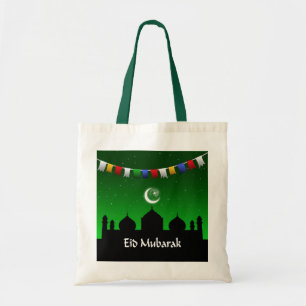 Eid Mubarak Colourful Garland Tote Bag