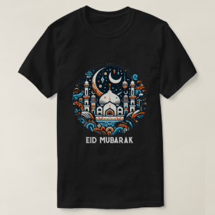 Eid Mubarak Decorated Crescent Colourful Mosque Ar T-Shirt