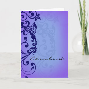 Eid mubarak - deep purple greeting card