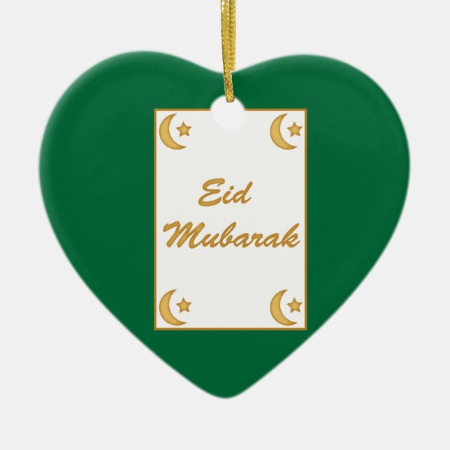 Eid Mubarak Eid al Fitr Ceramic Ornament (Front)