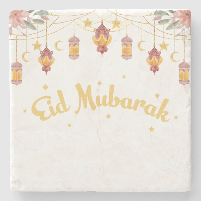 EID MUBARAK - EID   MASON JAR STONE COASTER (Front)