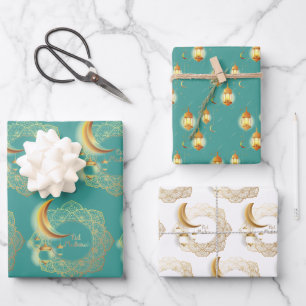 Eid mubarak fanoos wrapping paper sheet