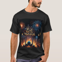 Eid Mubarak Fireworks Celebration Mens Tshirt
