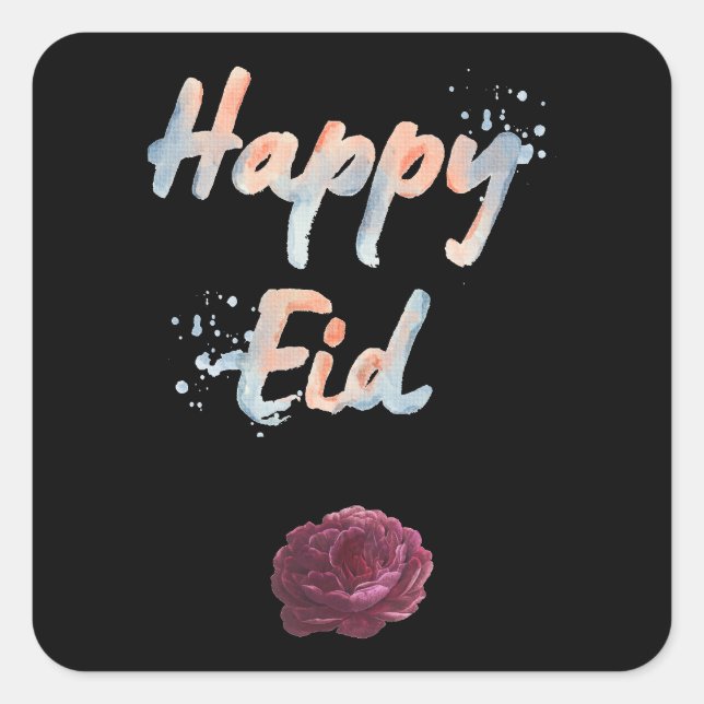 Eid Mubarak floral and pastel colours Square Sticker (Front)