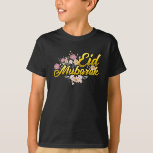 Eid Mubarak Floral Islamic Muslim Flower Woman T-Shirt