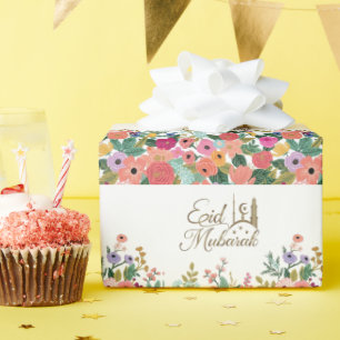 Eid mubarak floral wrapping paper