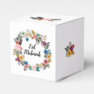 EID MUBARAK FLORAL WREATH FAVOUR CUBE FAVOUR BOX