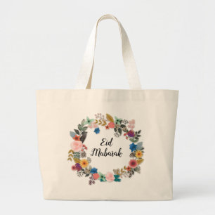 EID MUBARAK FLORAL WREATH TOTE