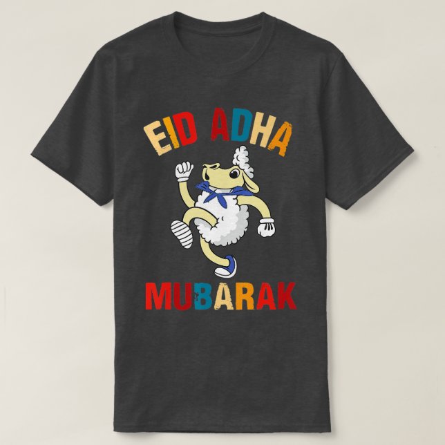 Eid Mubarak for Muslim American Men Eid al Adha  T-Shirt (Design Front)