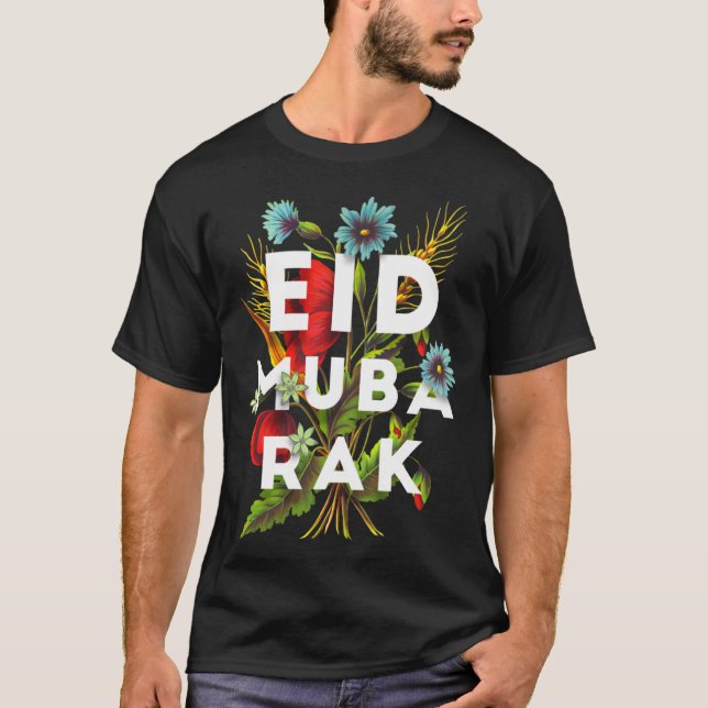 Eid Mubarak for Muslim Kids Eid al fitr adha Flora T-Shirt (Front)