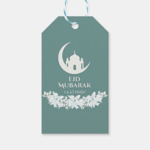 Eid Mubarak Gift Tag 1447H Islamic Crescent Moon 