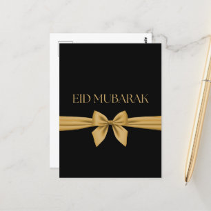Eid Mubarak gold ribbon Postcard